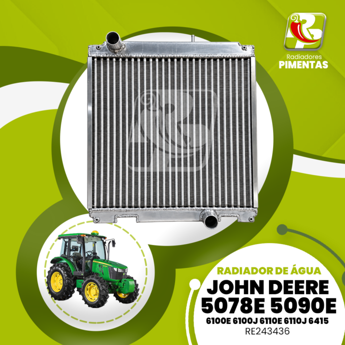 Radiador de Água - John Deere 5078E 5090E 6100E 6100J 6110E 6110J 6415